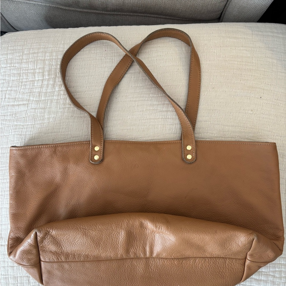 Chic Brown Leather Tote Bag